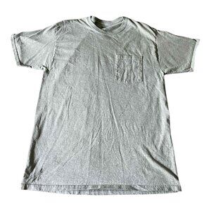 Fruit of the Loom Shirt Mens Large Gray Pocket Tee Crewneck Basic Casual Cotton‎